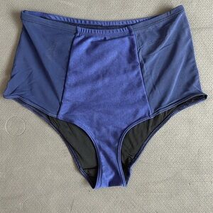 American Apparel High Rise Mesh Bikini Bottoms in Navy blue